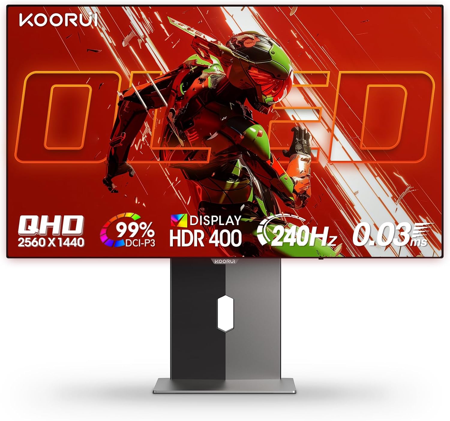 27 inch OLED Gaming Monitor, 240Hz Monitor, 0.03ms, QHD 1440p AdaptiveSync