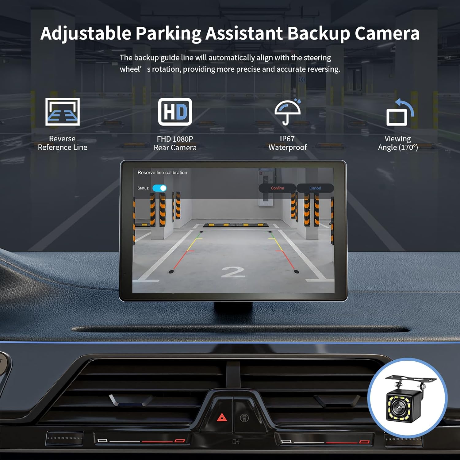 Apple CarPlay Screen for Car – 9" Wireless Android Auto, 4K Dash Cam