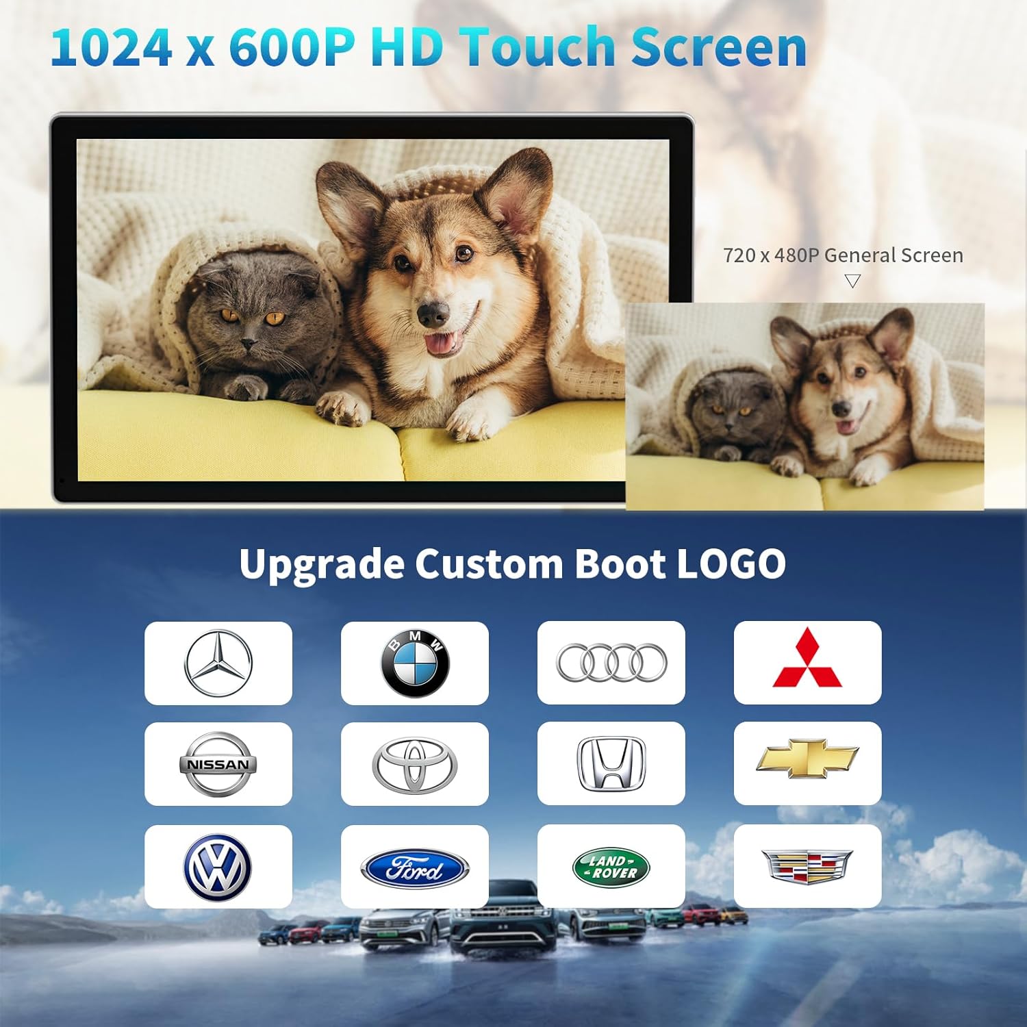Apple CarPlay Screen for Car – 9" Wireless Android Auto, 4K Dash Cam