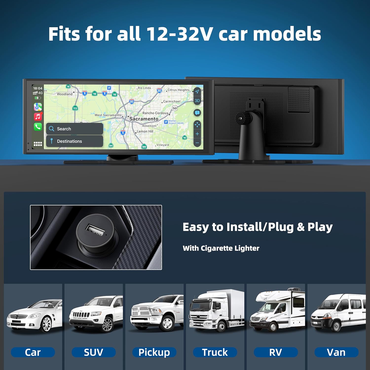 Apple CarPlay Screen – 10.26" Wireless Android Auto Touch Display