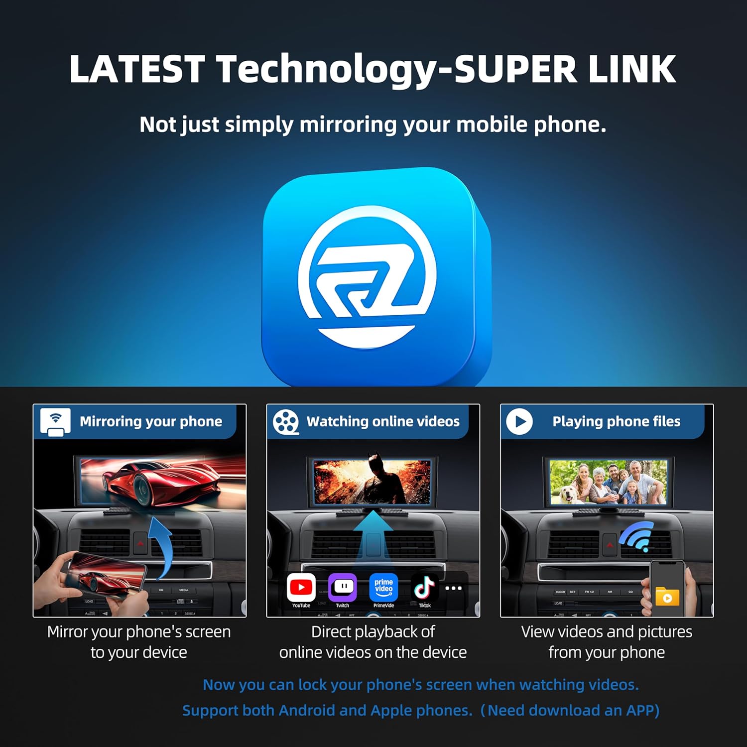 Apple CarPlay Screen – 10.26" Wireless Android Auto Touch Display