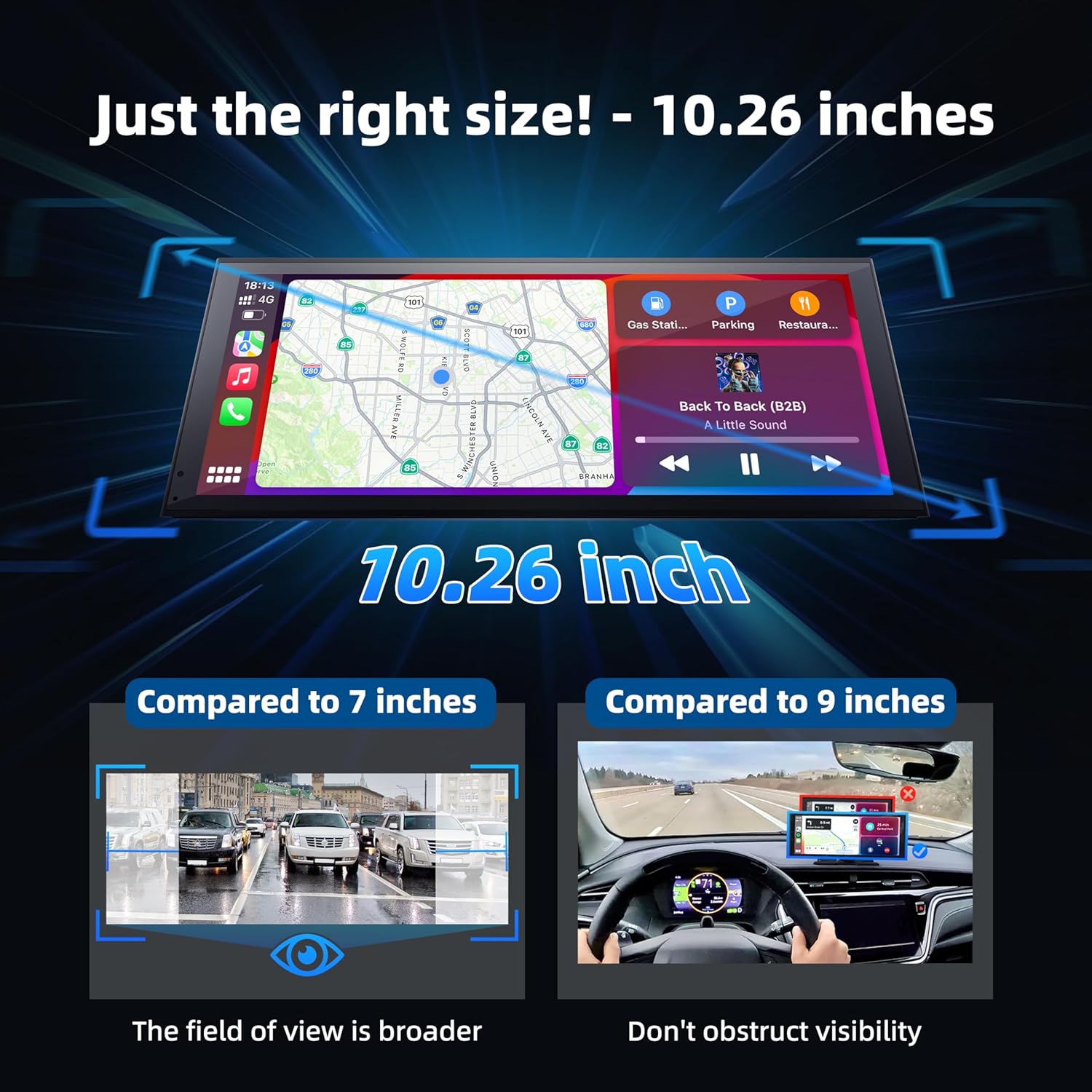 Apple CarPlay Screen – 10.26" Wireless Android Auto Touch Display
