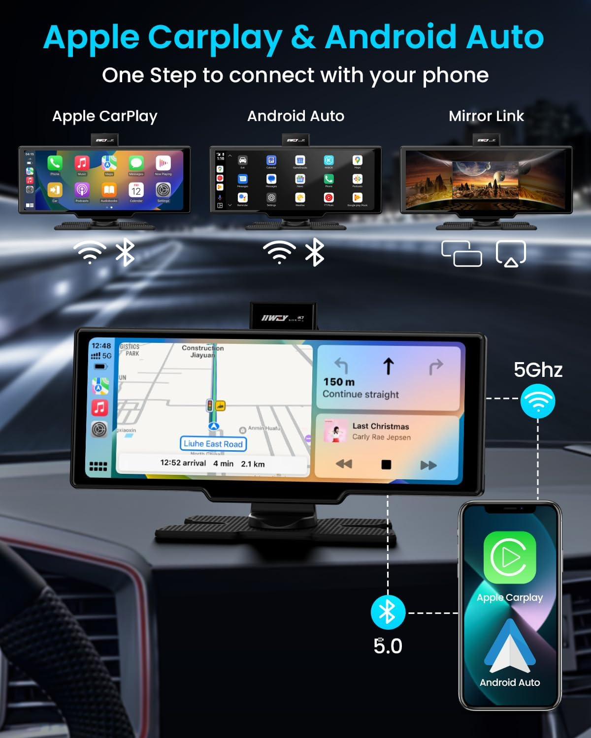 10" Wireless CarPlay & Android Auto Screen – Car Stereo
